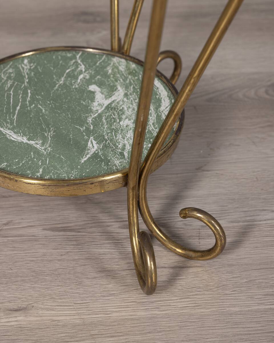 Vintage 1950s golden brass and glass coffee table Italian design