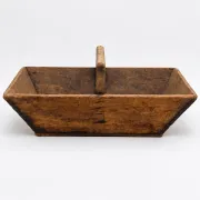 Old weathered wooden harvest basket – Folk art