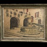 Painting Saint Paul de Vence, the old fountain, 20th century