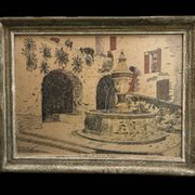 Painting Saint Paul de Vence, the old fountain, 20th century