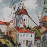 Maurice Utrillo: The Three Mills in Montmartre, signed lithograph