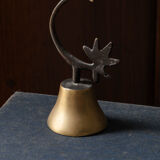 Dinner bell by Walter Bosse, rooster in brass, 1950s