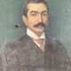 Huile sur toile par L Pacaud portrait homme a moustache 1900 XXeme