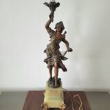 Spelter lamp statuette by Bruchon