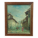 Antique oil painting on faesite early 1900s countryside view