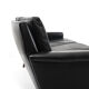 Mid Century Danish black Leather Sofa Set
