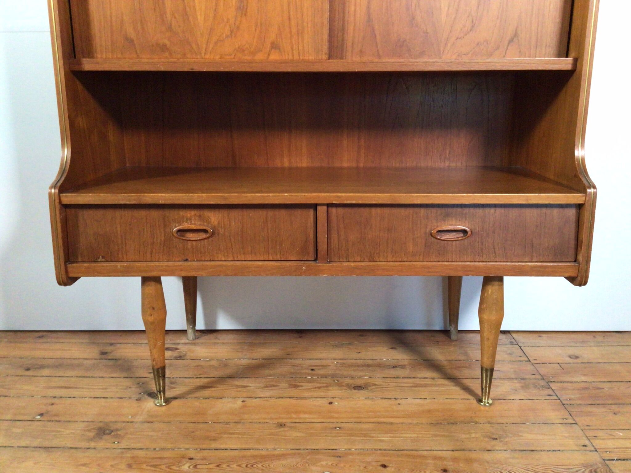 vintage sideboard with drawers and sliding doors
