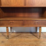 vintage sideboard with drawers and sliding doors