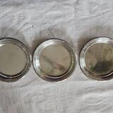 5 silver metal bottle coasters