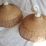Pair of suspensions in woven wicker