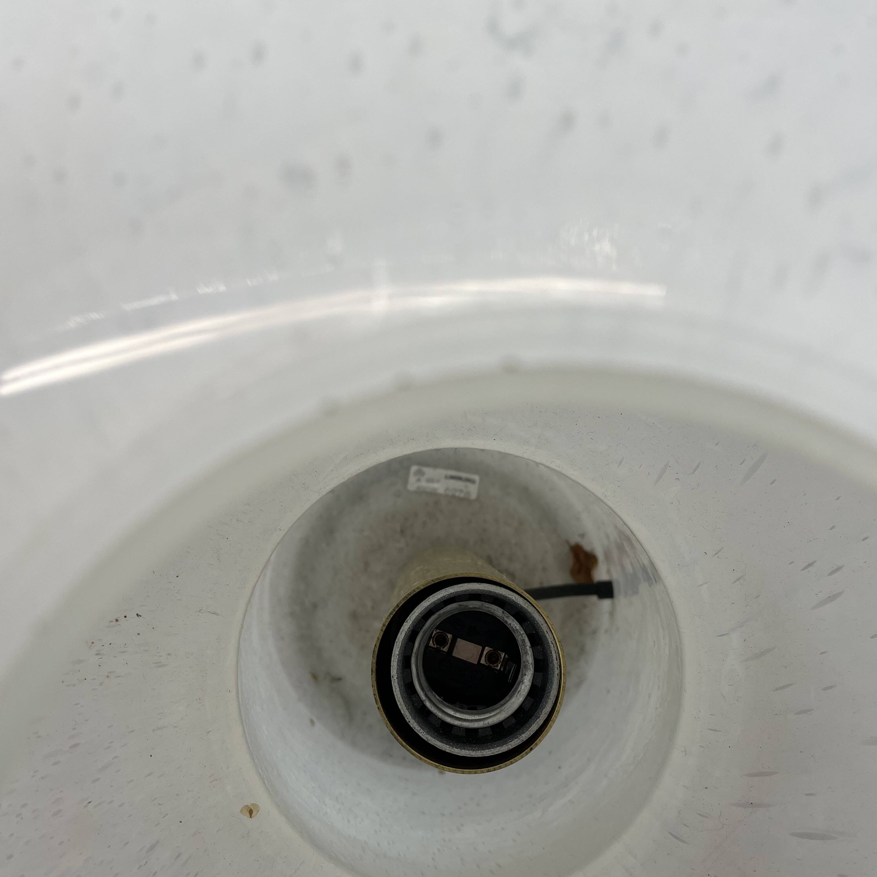 Large 36cm ufo glass table light made by glashütte limburg, germany, 1970s