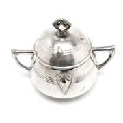 Art Nouveau sugar bowl, silver-plated brass, WMF, Germany, early 20th century