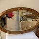 Miroir Art Nouveau ovale en bois peint et miroir biseauté