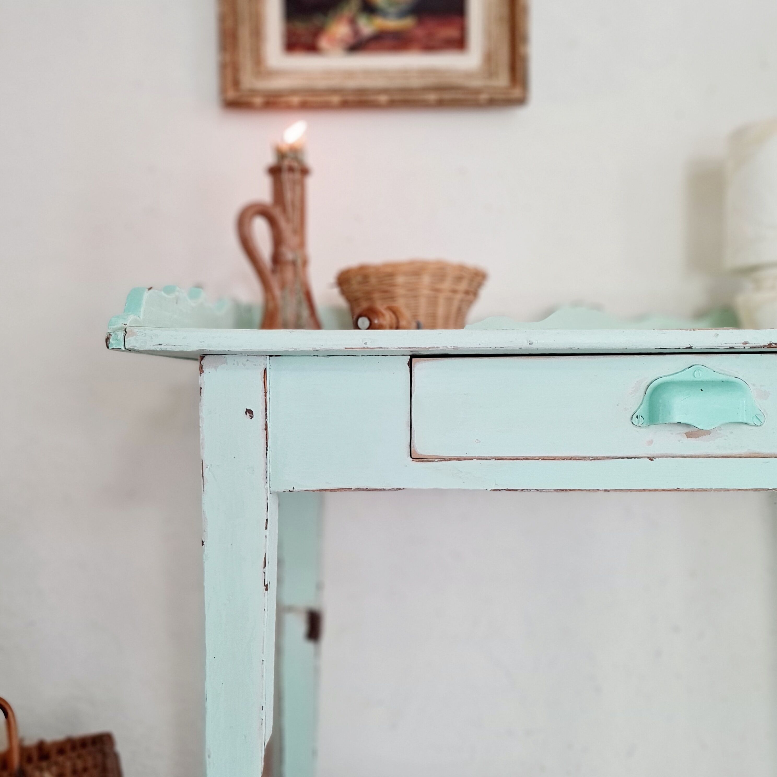 Farm table - Pastel blue dressing table