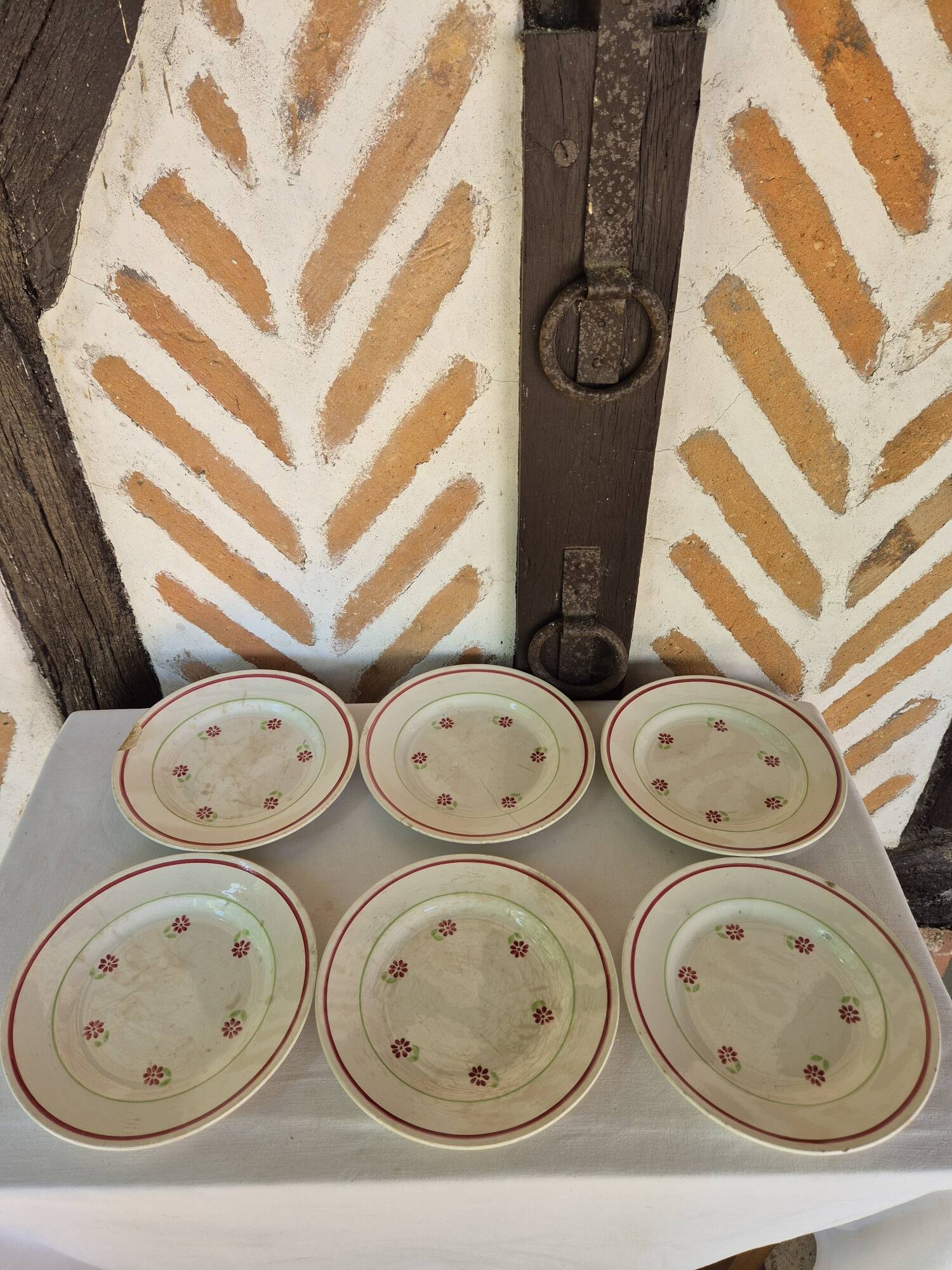 Gien Christiane dessert plates x 6
