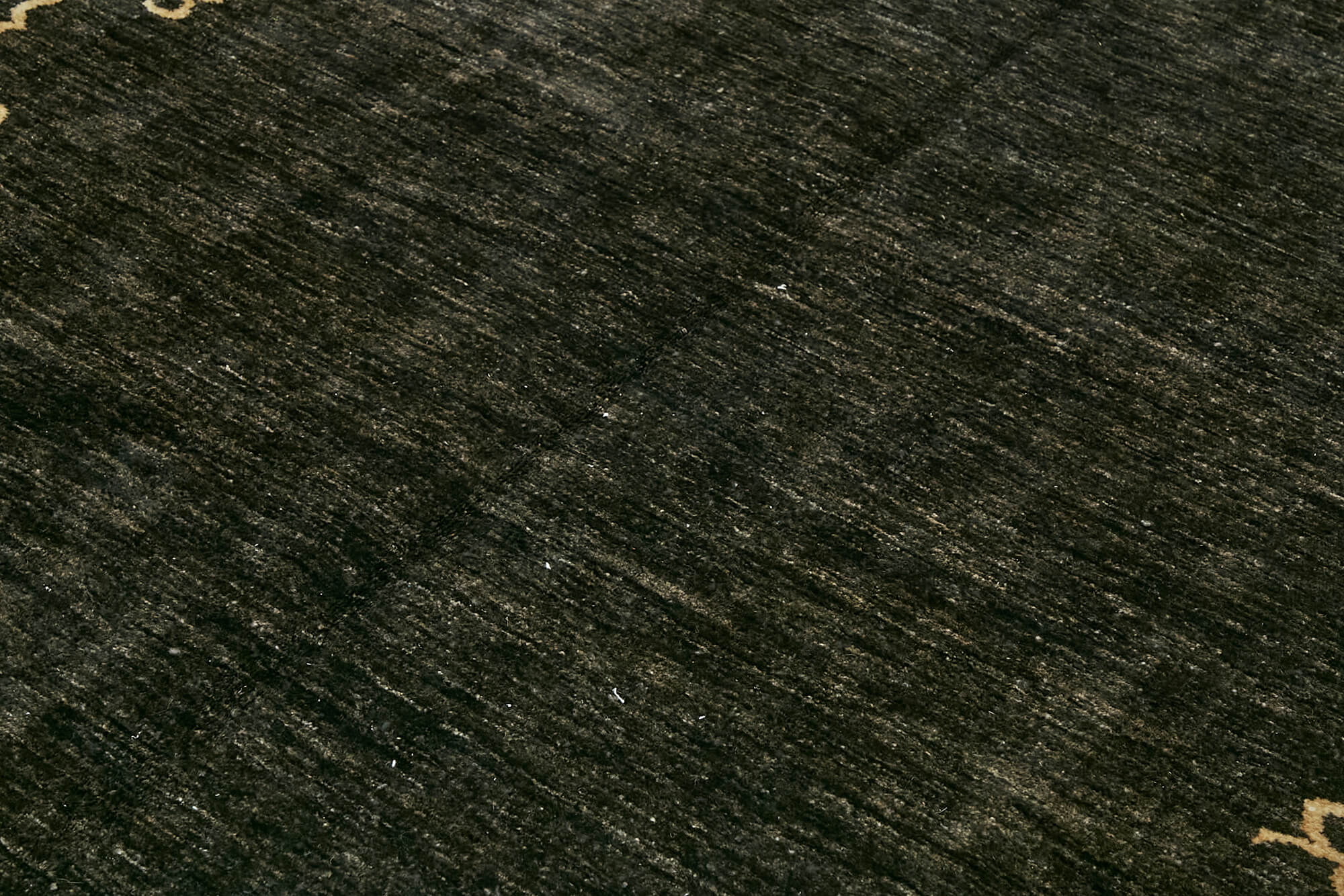 Hand-knotted anatolian antique 1970s 213 cm x 298 cm black wool carpet