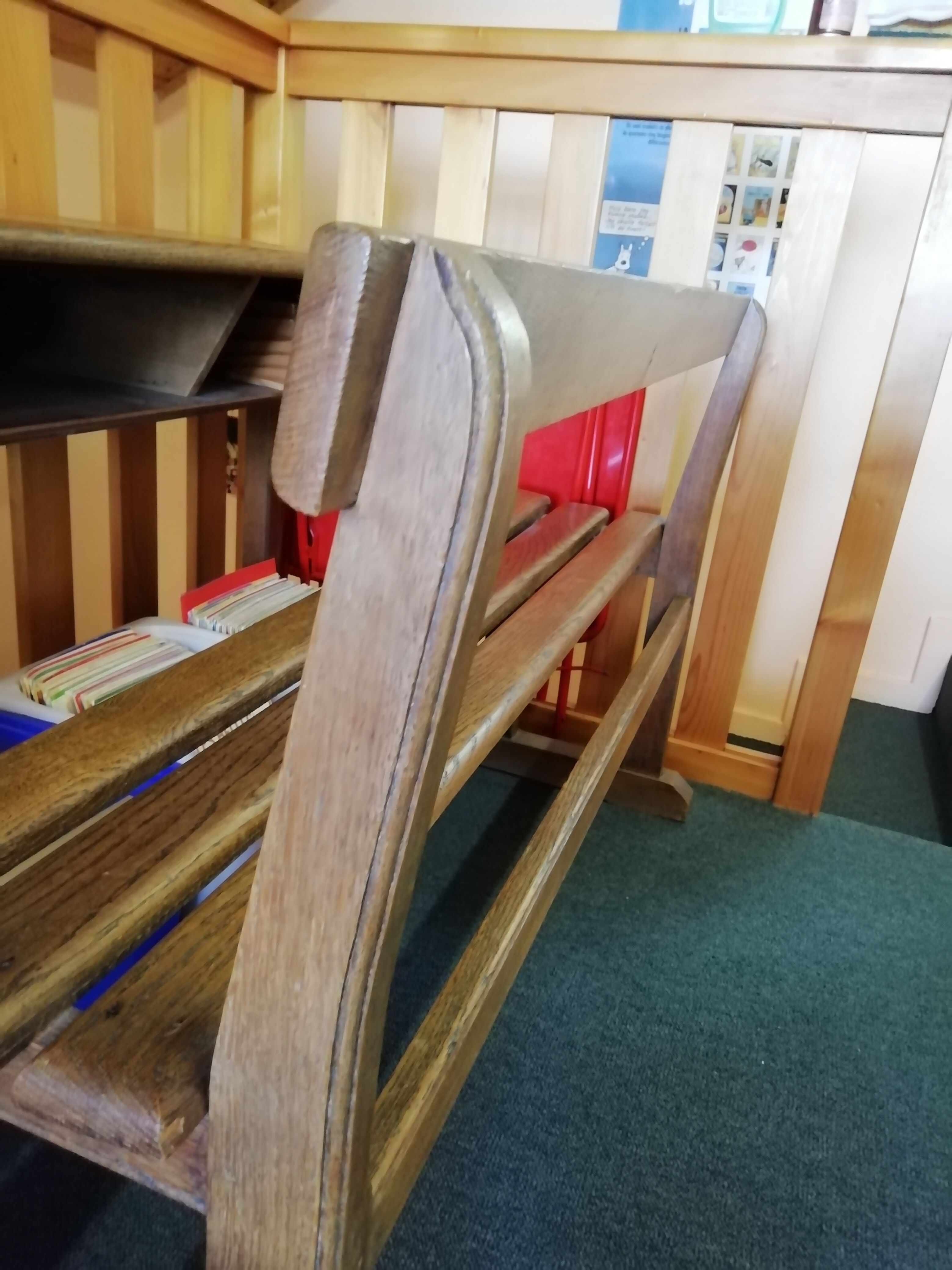 School desk in solid oak, 2 places