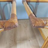 Pair of rattan bedside tables