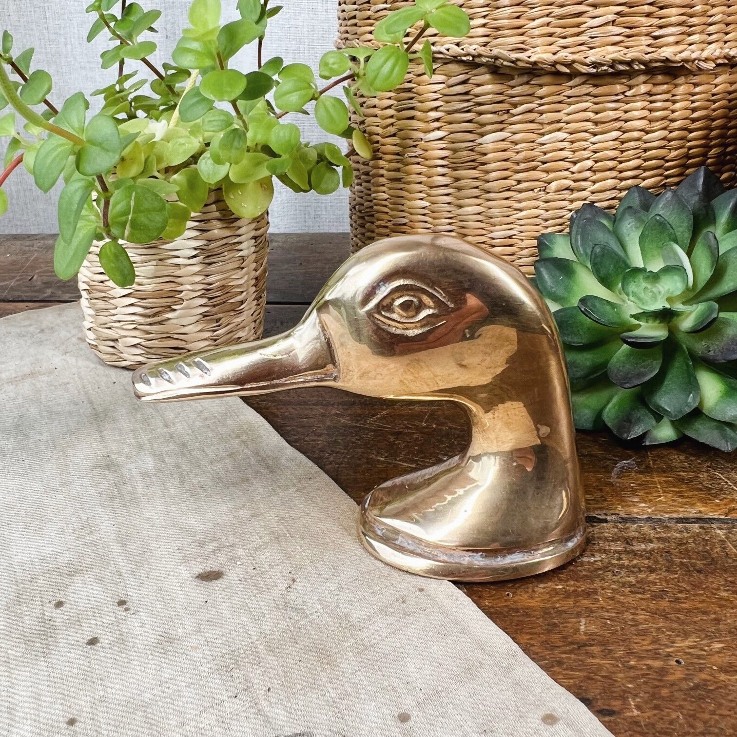 Brass bottle opener duck head
