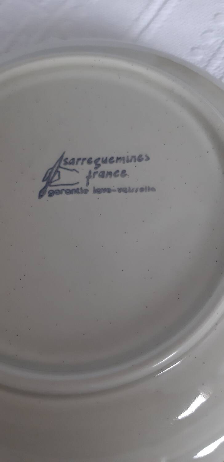 2 Sarreguemines porcelain soup plates