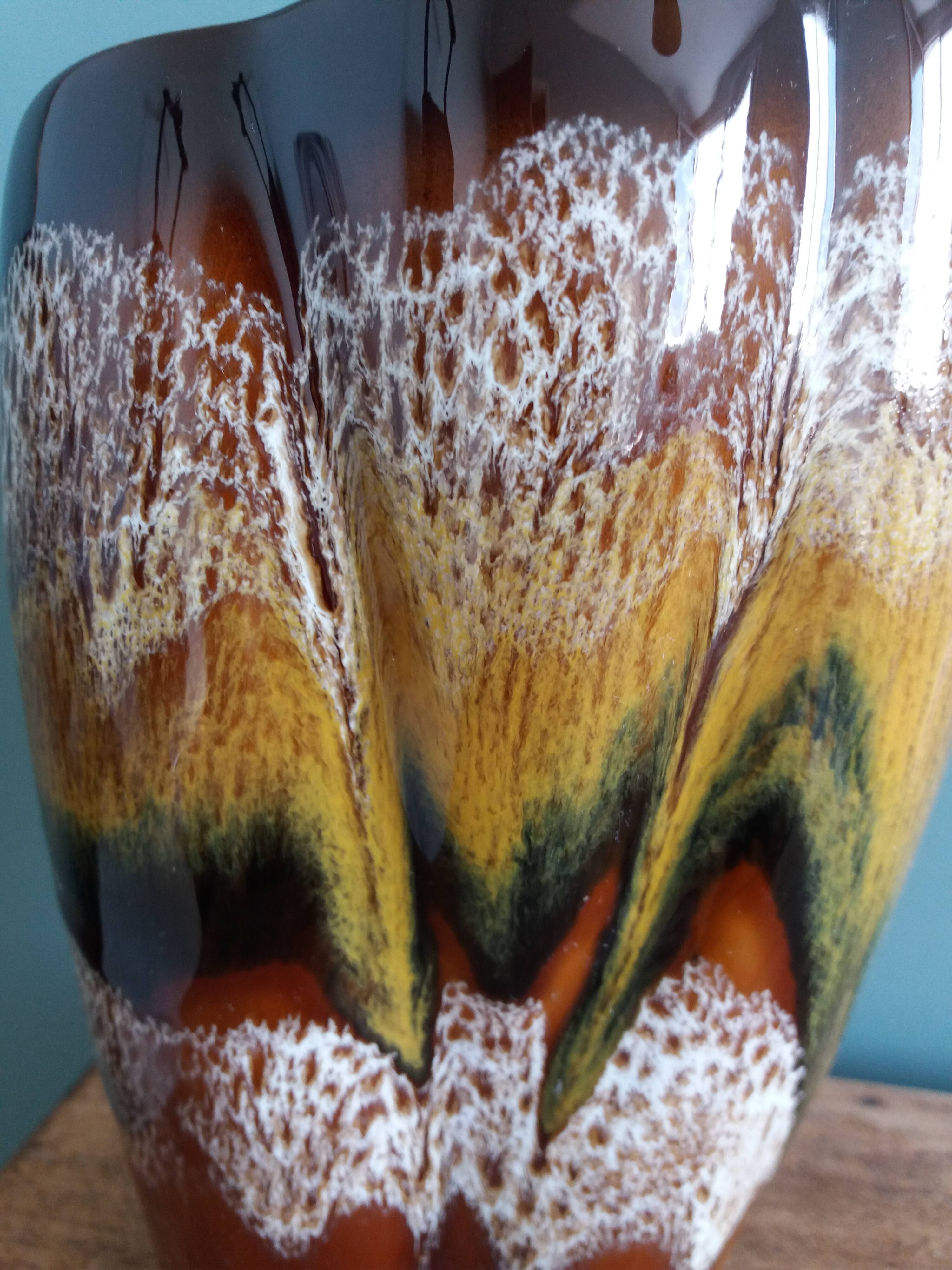 Sarreguemines Digoin flamed ceramic vase