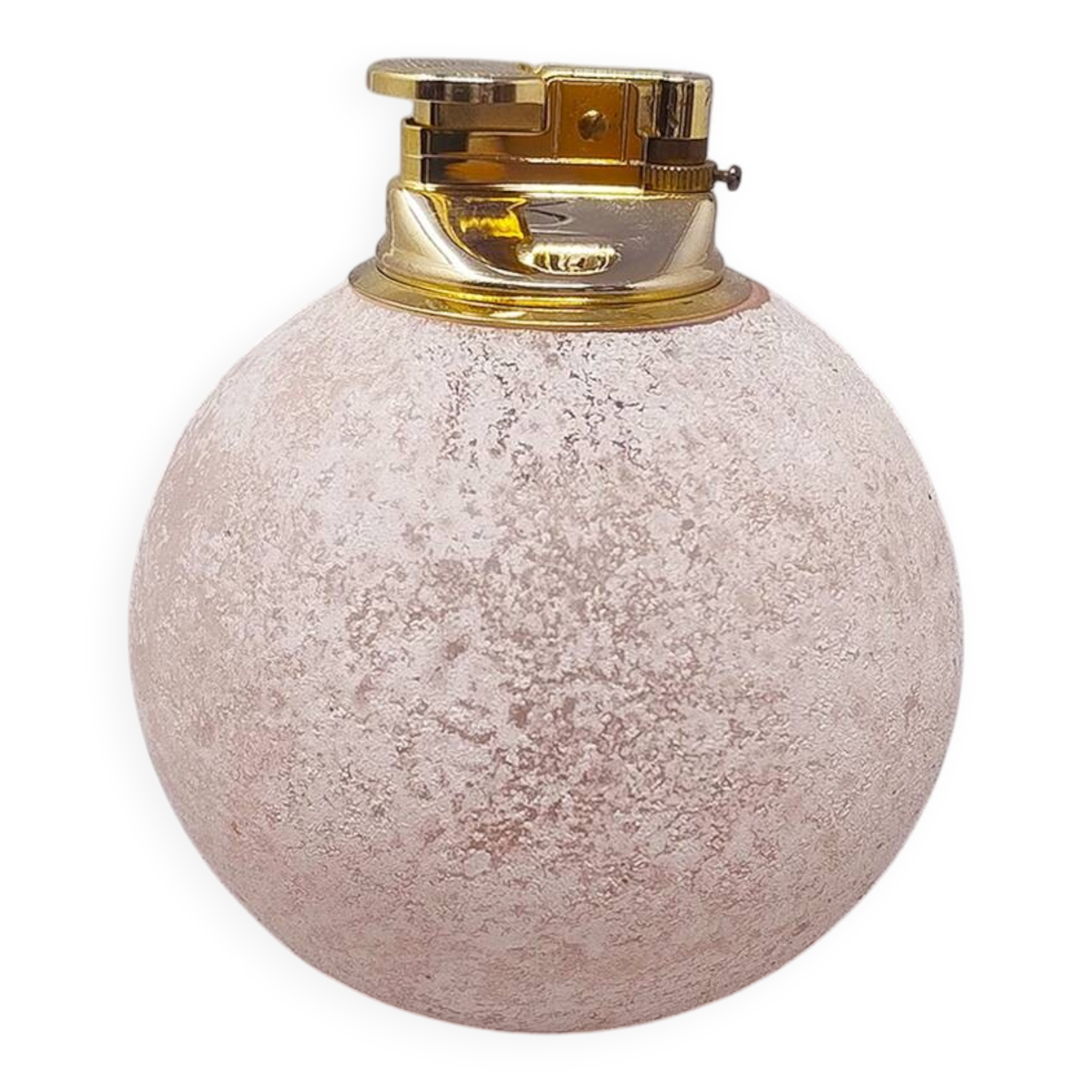 1960s Table Lighter in Murano Frosted Glass by Paolo Traversi. Mad