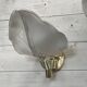 Set of 3 Murano glass wall lamps in white and brass, 1970s.
