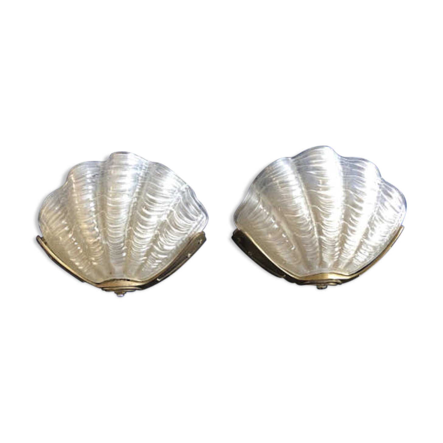 Pair of vintage art deco style shell wall lights
