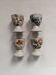 Ceramic egg cups with hand-painted floral decoration, stoneware, bohemian countryside
