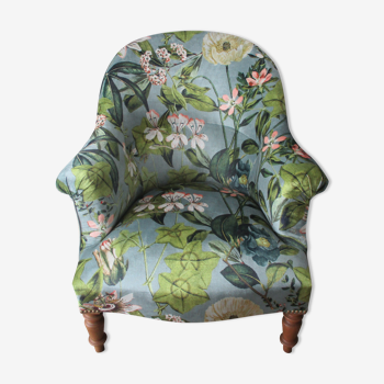 Fauteuil crapaud fleuri