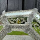 Miroir vénitien en verre de Murano incolore vers 1920