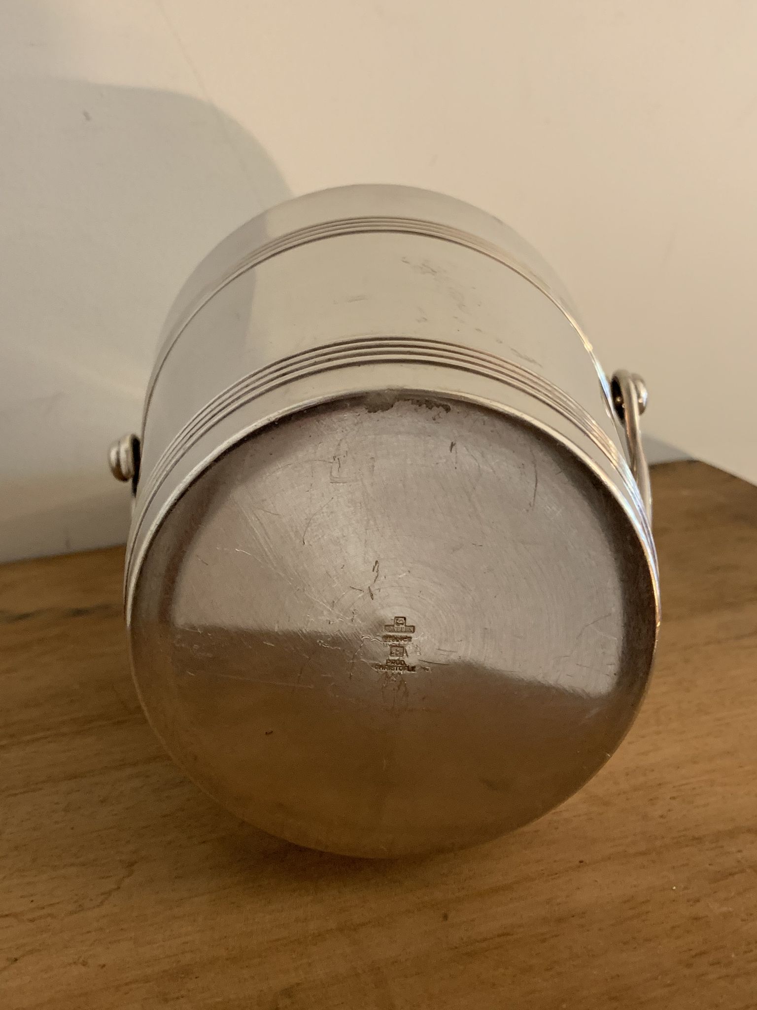 Gallia Christofle 1940 silver metal ice bucket