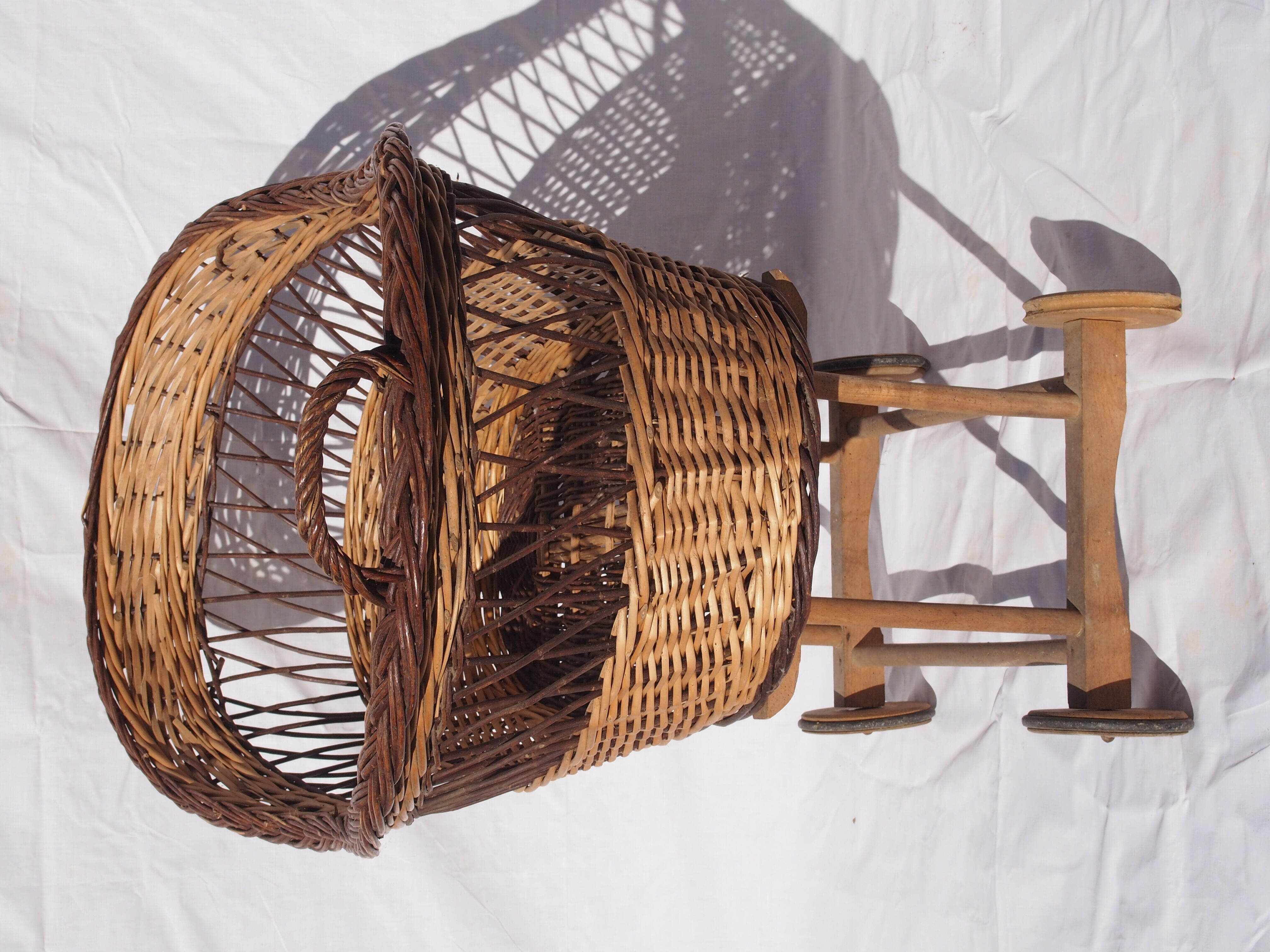 Vintage wicker cradle