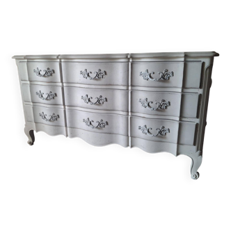 Louis XV style double crossbow chest of drawers