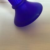 Pair of cobalt blue candle holders