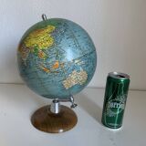 Globe terrestre vintage 1960 Girard et Barrère bois mappemonde - 29 cm