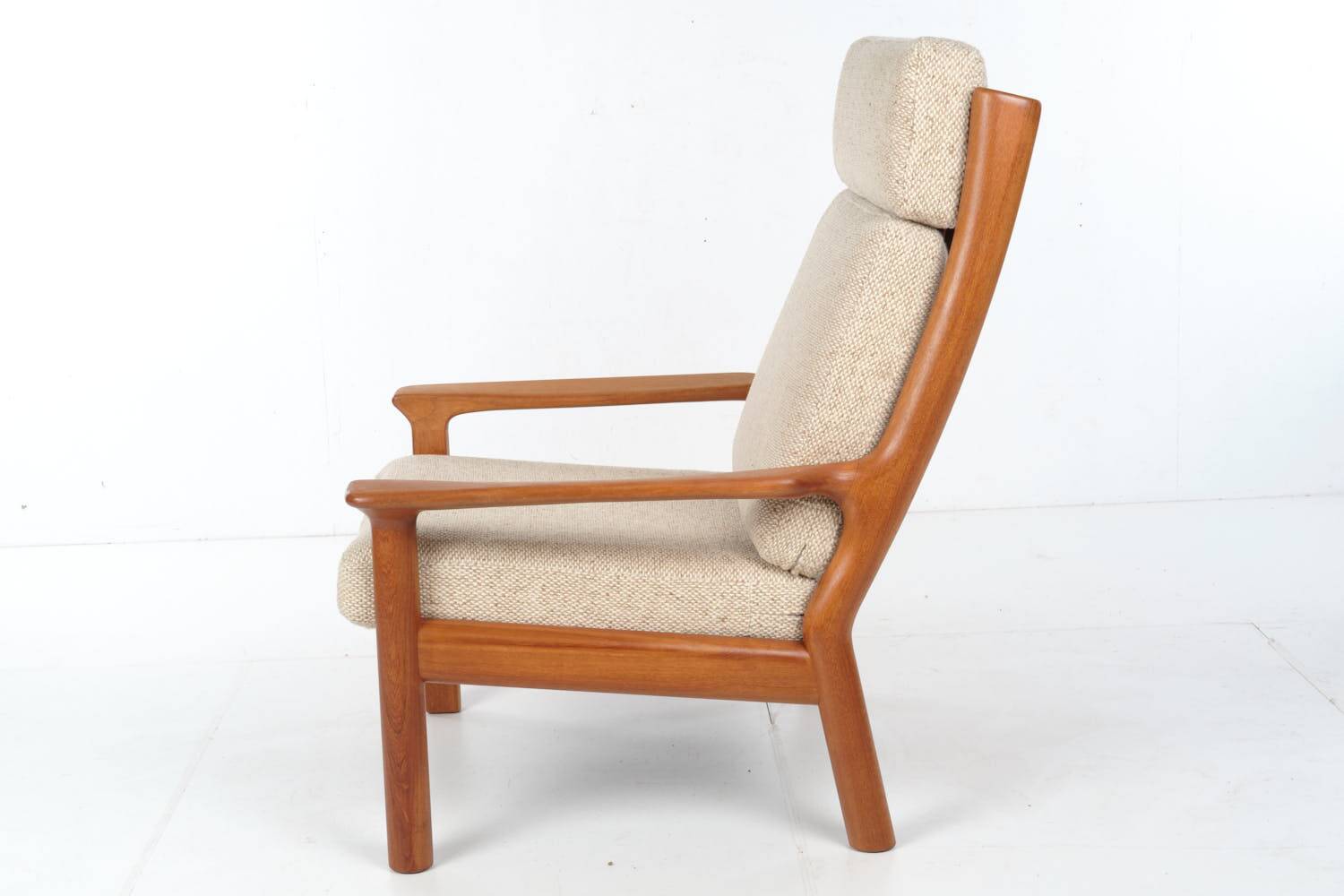 Glostrup teak armchair Denmark, wool, vintage