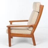 Glostrup teak armchair Denmark, wool, vintage
