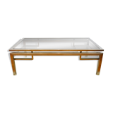 Jansen House coffee table by Guy Lefèvre steel glass 1970