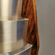 Hanging lamps, made of aluminium and rosewood veneer