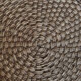 Vintage woven rope and rattan coffee table with 4 stools