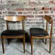 Chairs (set of 4) vintage 1960 Italian Casala in teak and skaï