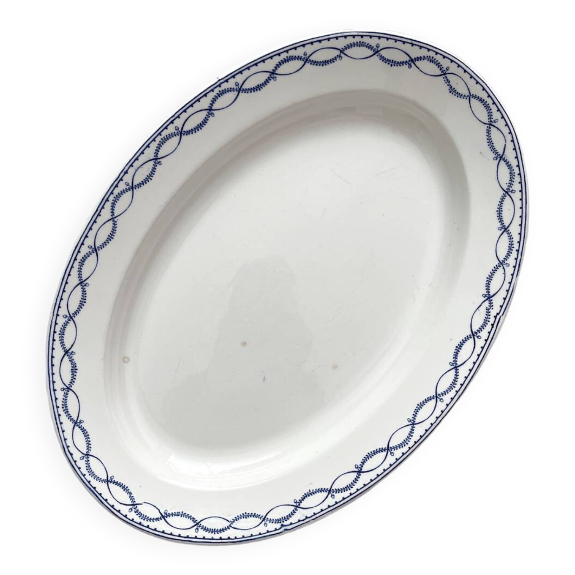 Oval iron earthenware dish Boch la Louvière