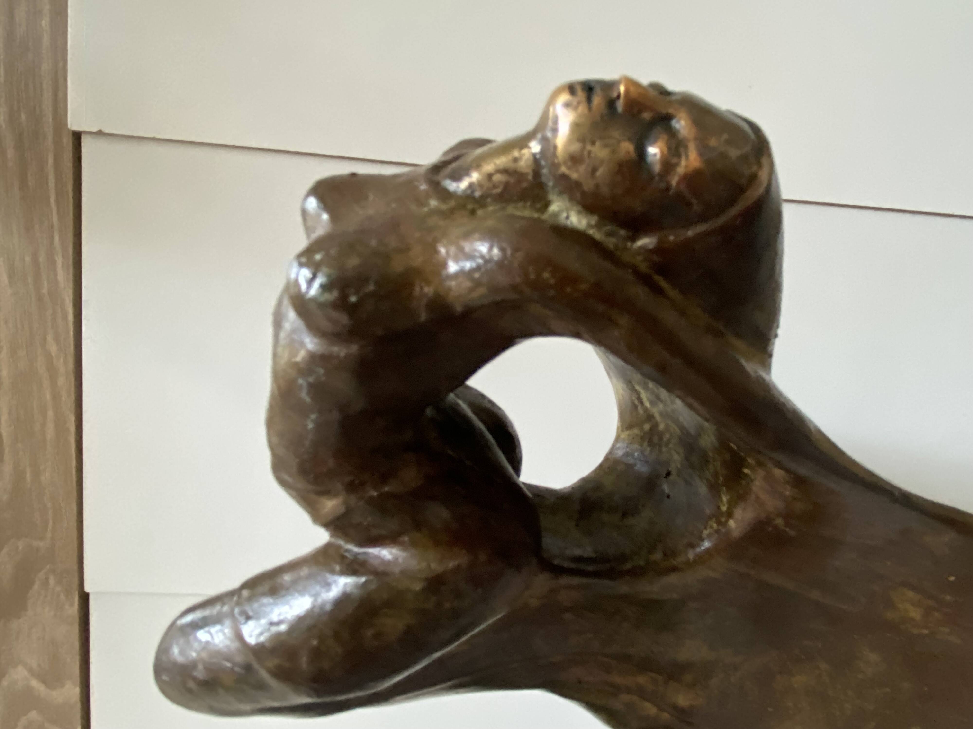 Sculpture Contemporaine Bronze Massif Proue Bateau et Sirène Signée ORTIZ