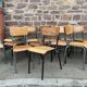 20 vintage mismatched industrial chairs school MULLCA tube & wood