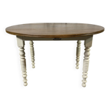 Round walnut drop leaf table