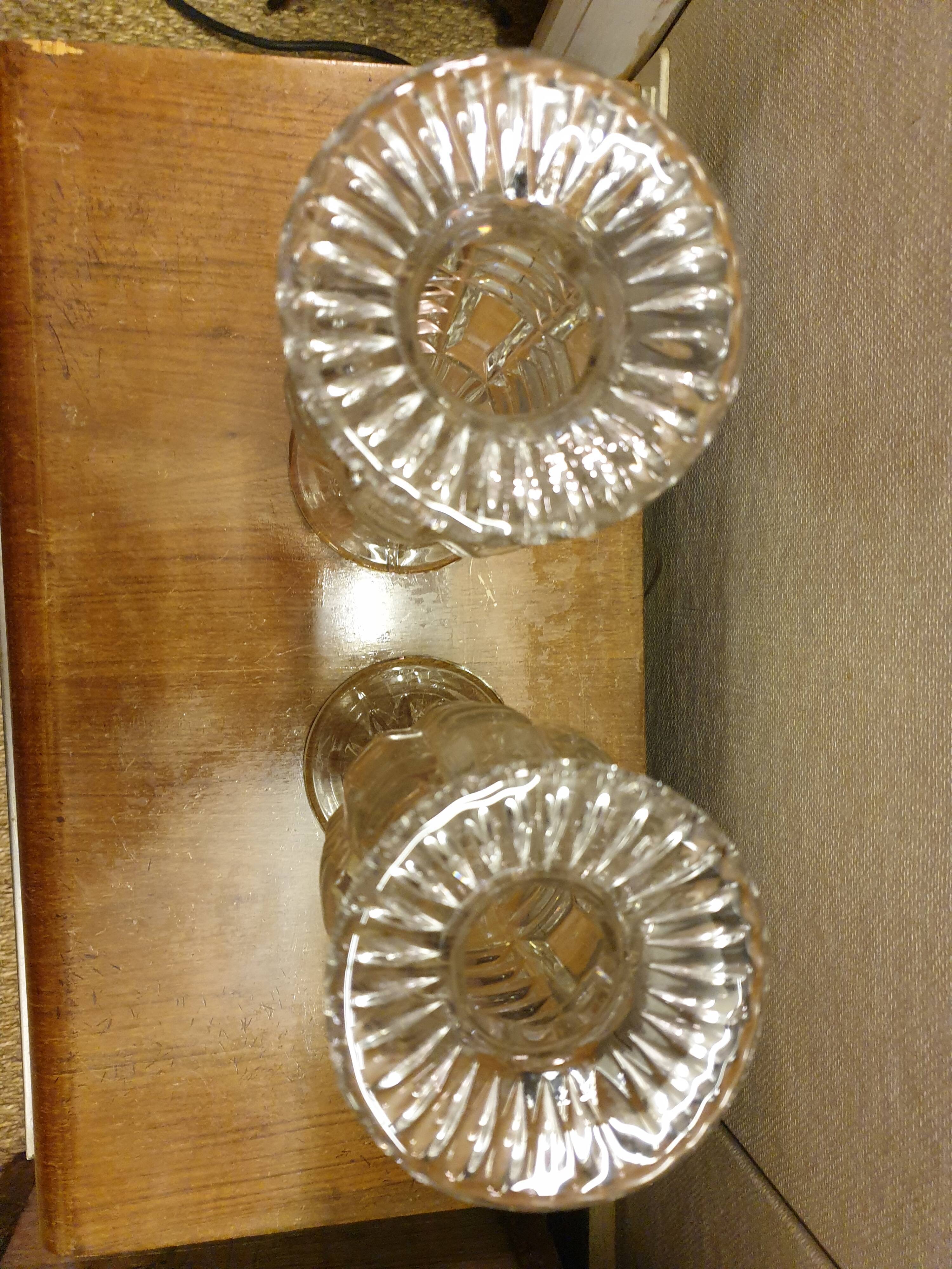 Pair of moulded glass vases