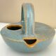Teapot, enameled ceramic art, signed Michel Vergnes, Kerbénoën pottery