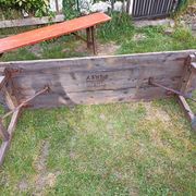Table + 2 brewery benches - former brewery l.f. haag ingwiller - prey