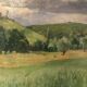 Country landscape, old oil on panel